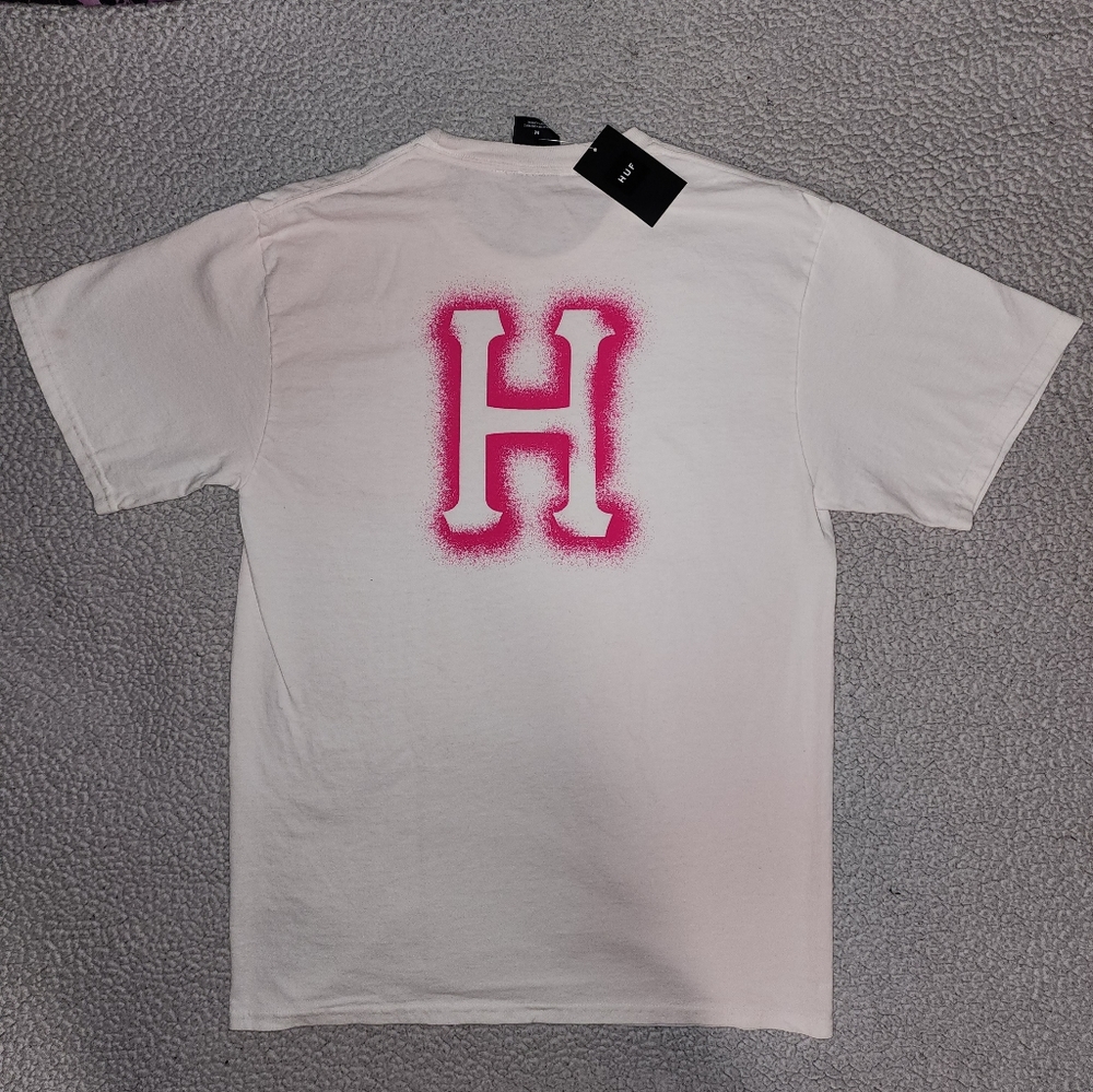 NWT Dolls Kill , Huff a, White And Hot Pink , Hand Dyed Teeshirt - Picture 9 of 15